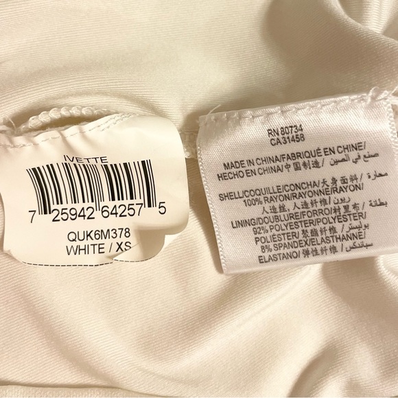 BCBGMAXAZRIA • White One Shoulder Cocktail Party Dress •  XS - Picture 3 of 7